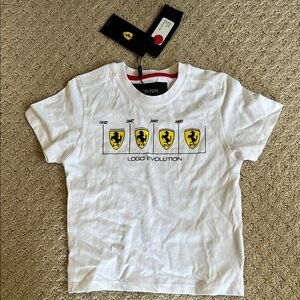 Ferrari Kids White Logo Evolution T-Shirt